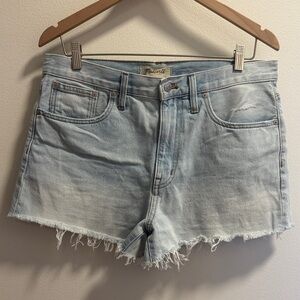 Madewell Light Blue Distressed Denim Cutoff Shorts